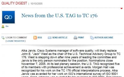 Quality Digest’s Reporting of Alka Jarvis’ “Election” in 2005