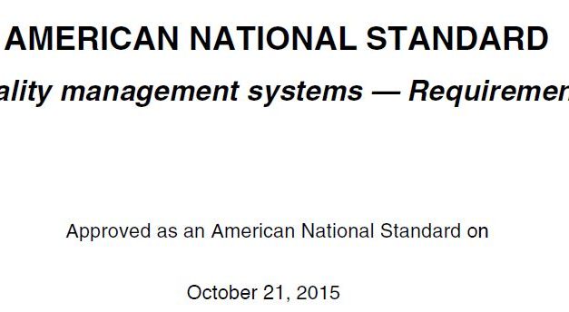 ANSI Adopted ISO 9001:2015, Now Official US Standard