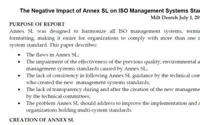 White Paper: The Negative Impact of Annex SL