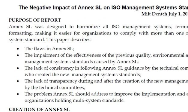 White Paper: The Negative Impact of Annex SL
