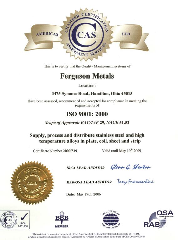 CCAS certificate