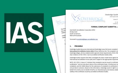 Oxebridge Files Massive Complaint Against Accreditation Body IAS