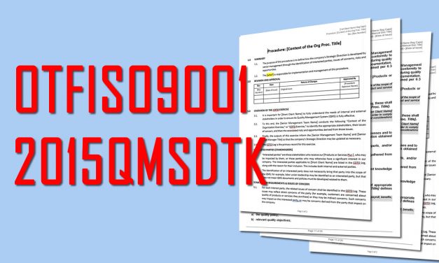 Oxebridge ISO 9001 Template Kit Updated to Version 1.14