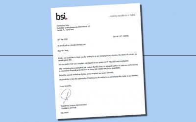In Anonymous Email, BSI Closes “Nonconformity Quota” Complaint, Ignores Evidence