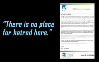851 Days Later, ASQ Finally Issues Denunciation of Racism