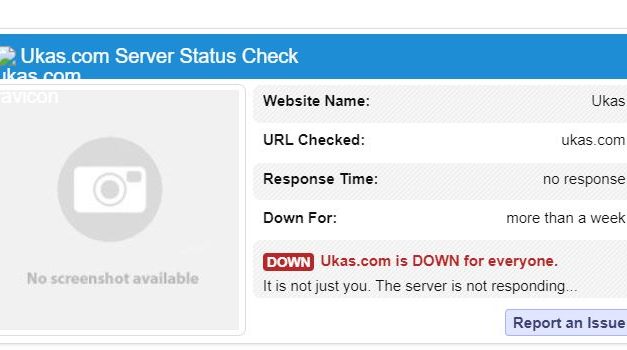 UKAS Website Down, No Explanation Given