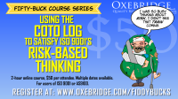 $50 Webinar: Using COTO Log to Satisfy ISO 9001’s Requirements
