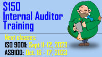 Next Dates for ISO 9001 / AS9100 Internal Auditor Training