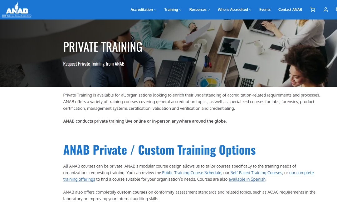 ISO 17011 Tells ANAB Not to Sell Custom Training, ANAB Says 