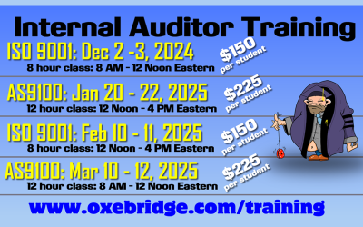 New Internal Auditor Training Dates Added!