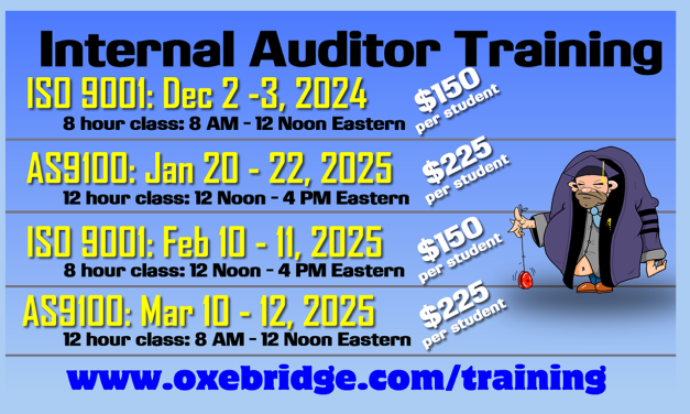 New Internal Auditor Training Dates Added!