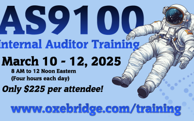 AS9100 Internal Auditor Training: March 2025