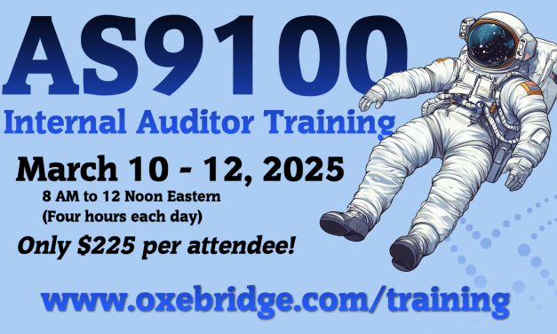 AS9100 Internal Auditor Training: March 2025