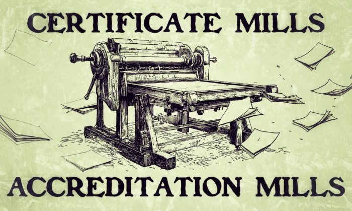 The Indefensibles: Registry of ISO Certificate Mills and Accreditation Mills