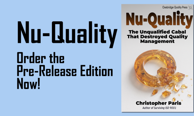Order the Pre-Release Edition of NU-QUALITY, the New Book by Christopher Paris